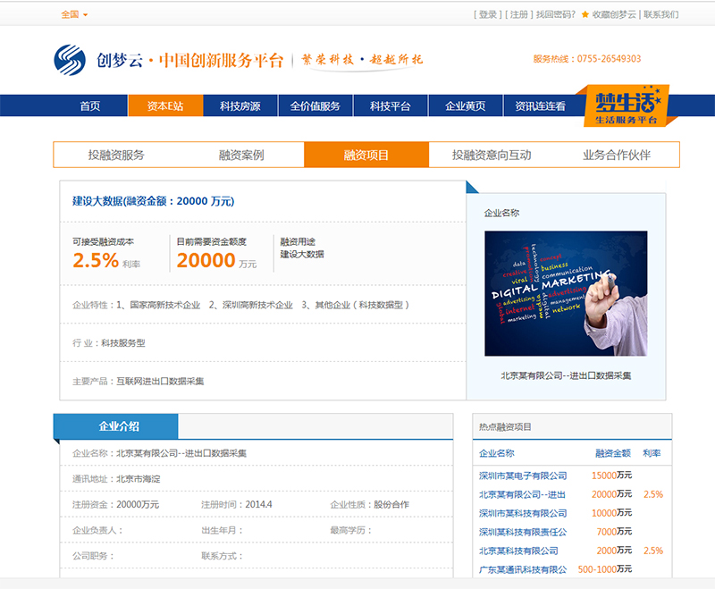 某中國創(chuàng)新服務(wù)平臺二期項(xiàng)目--全國及13個城市房源信息、資訊管理